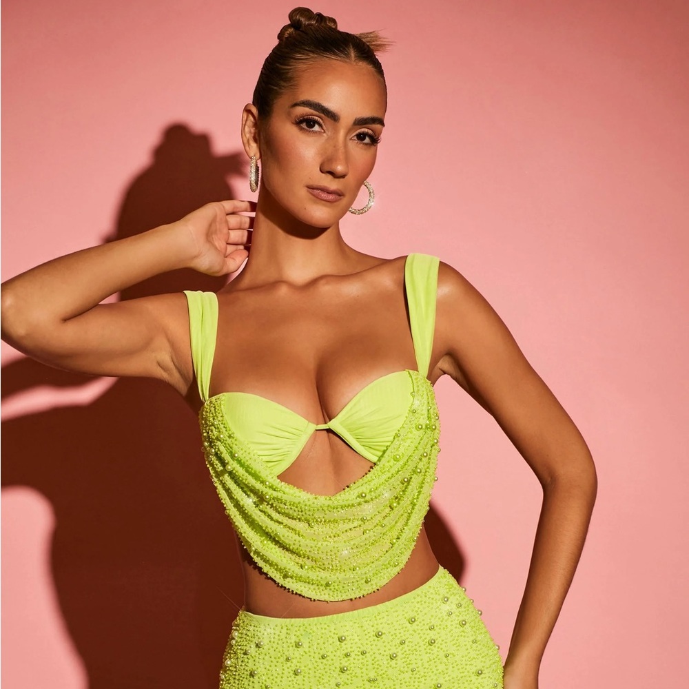 Oh Polly Neon Yellow Crop Top